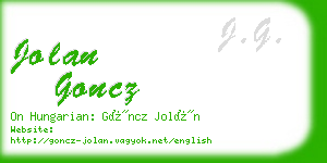 jolan goncz business card